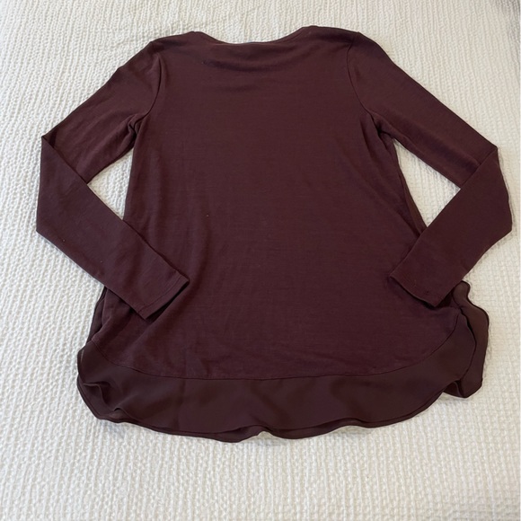 NWT Ann Taylor LOFT women’s Purple burgundy shirt top size extra small - Picture 3 of 3